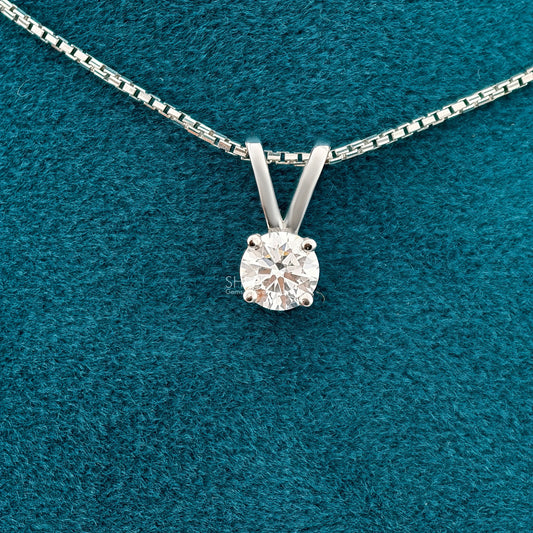Front View Of 1 Carat Lab Grown Diamond Solitaire Pendant