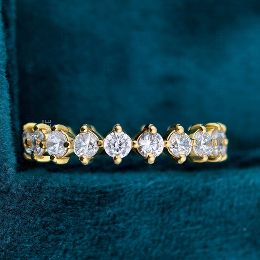 Front View Of 1 Carat Round Lab Grown Diamond Full Eternity Ring