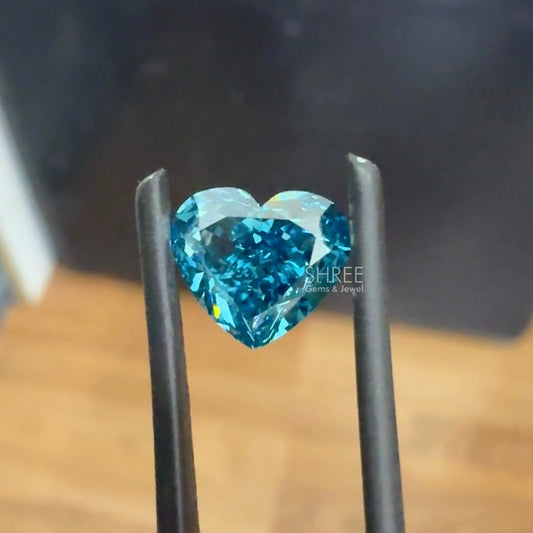 Front View of 1 Ct Fancy Vivid Blue Diamond