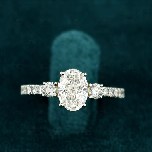 Front View of 1 Carat Oval Diamond Ring