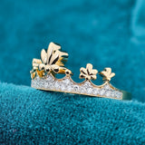 Side view of 0.21 Ct Princess Tiara Crown Ring for Wedding