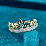 0.21 Ct Princess Tiara Crown Ring for Wedding