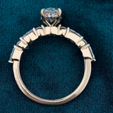 Full Band View of 0.50 Ct Hidden Halo Oval Diamond Engagement Ring for Women