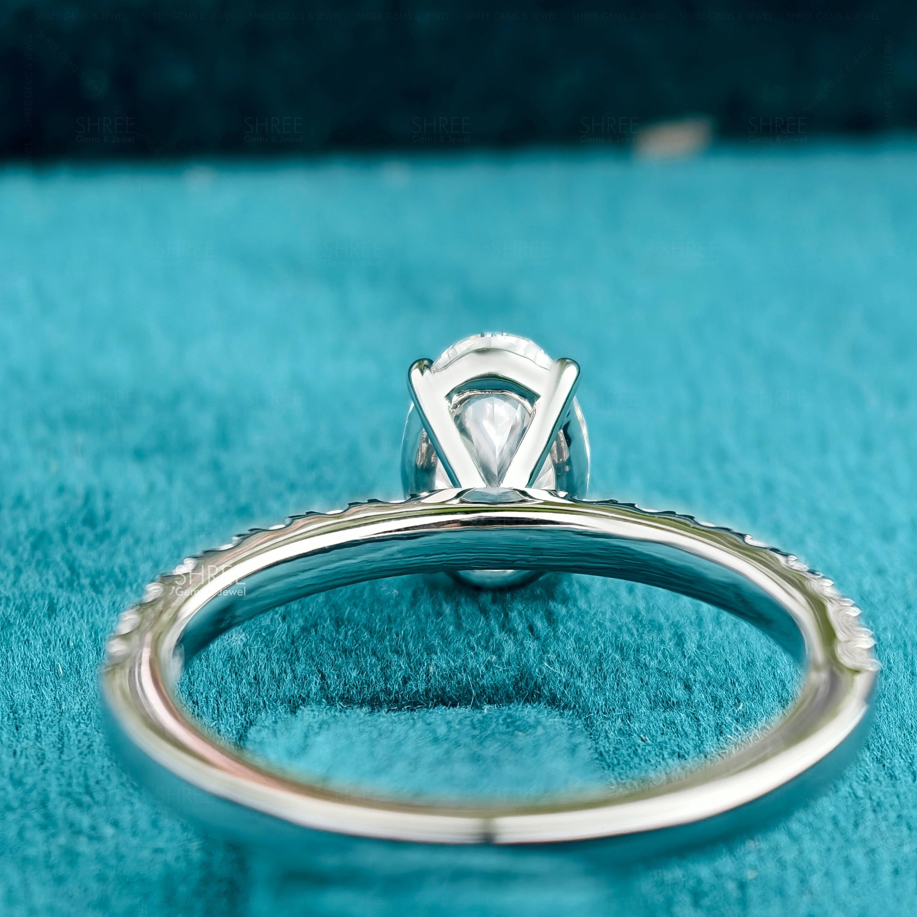 Back View of Oval Lab Grown Diamond Engagement Ring