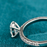 Side View of Oval Shape Lab Created Diamond Engagement Rings​

