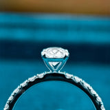 Cathedral Setting View of Oval-Shaped Lab Diamonds Rings​

