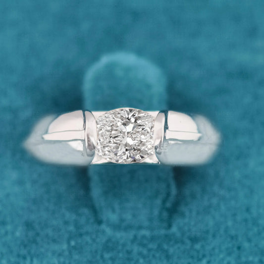 Front View of Oval Lab Diamond Engagement Ring​