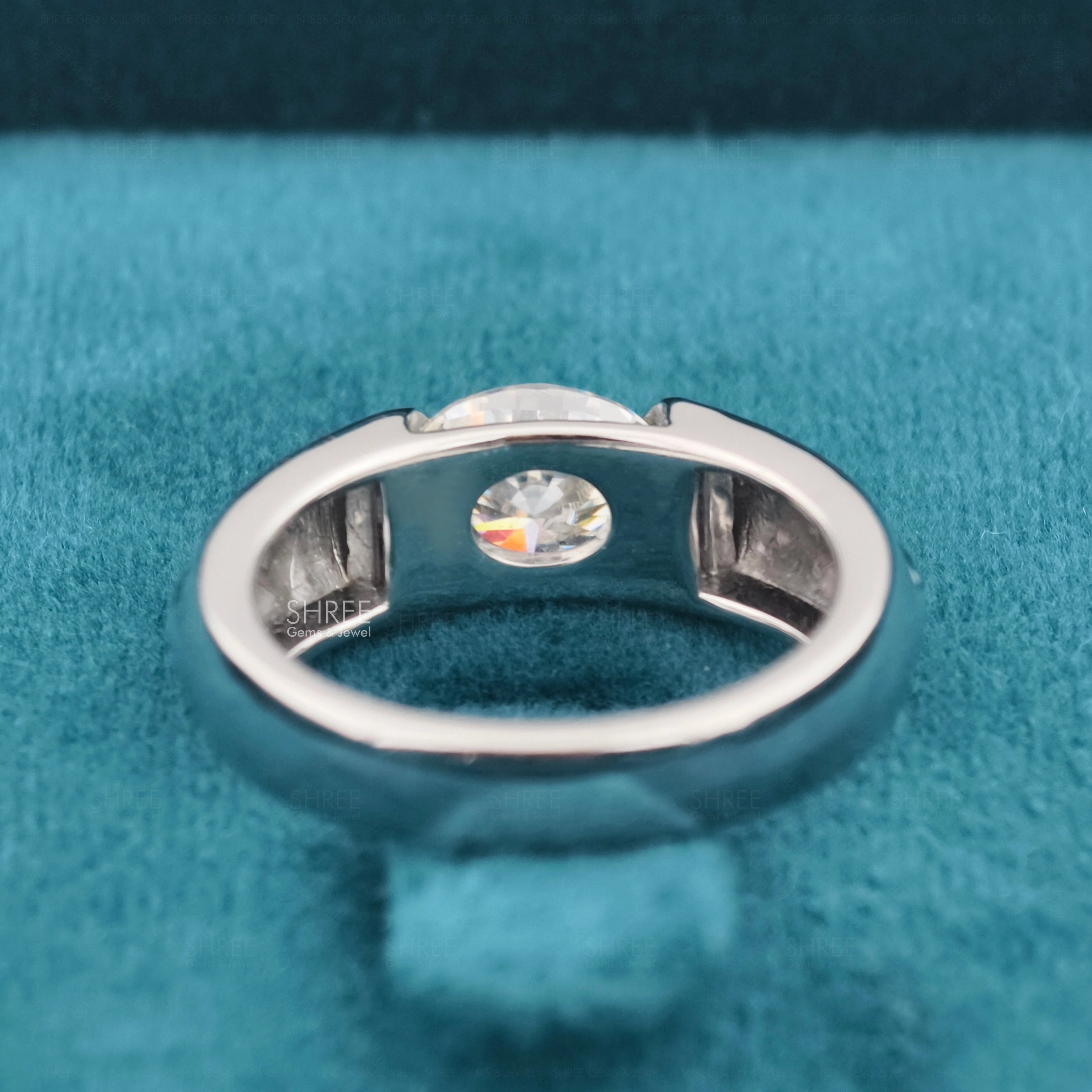 Back View of Oval Lab Grown Diamond Engagement Rings​

