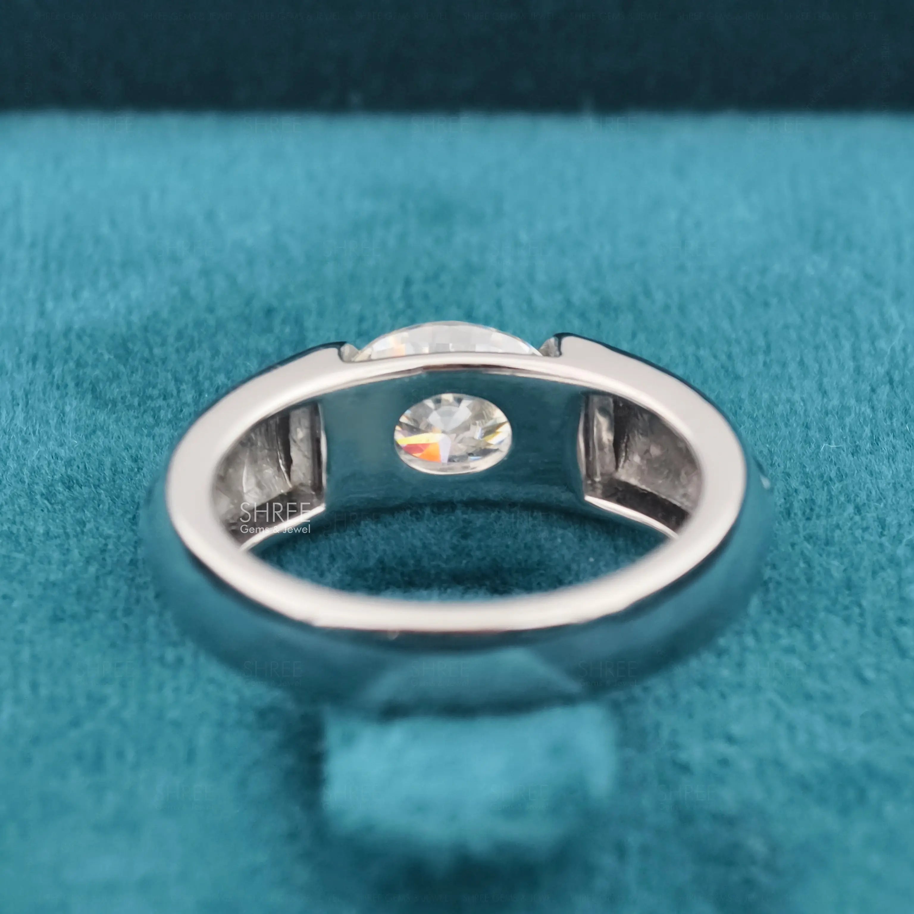 Back View of Oval Lab Grown Diamond Engagement Rings​
