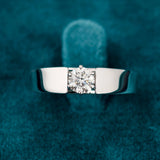 Front View Of 0.50 Ct Round Solitaire Engagement Ring For Men