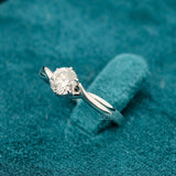 Side view of 0.50 ct solitaire lab diamond promise ring​
