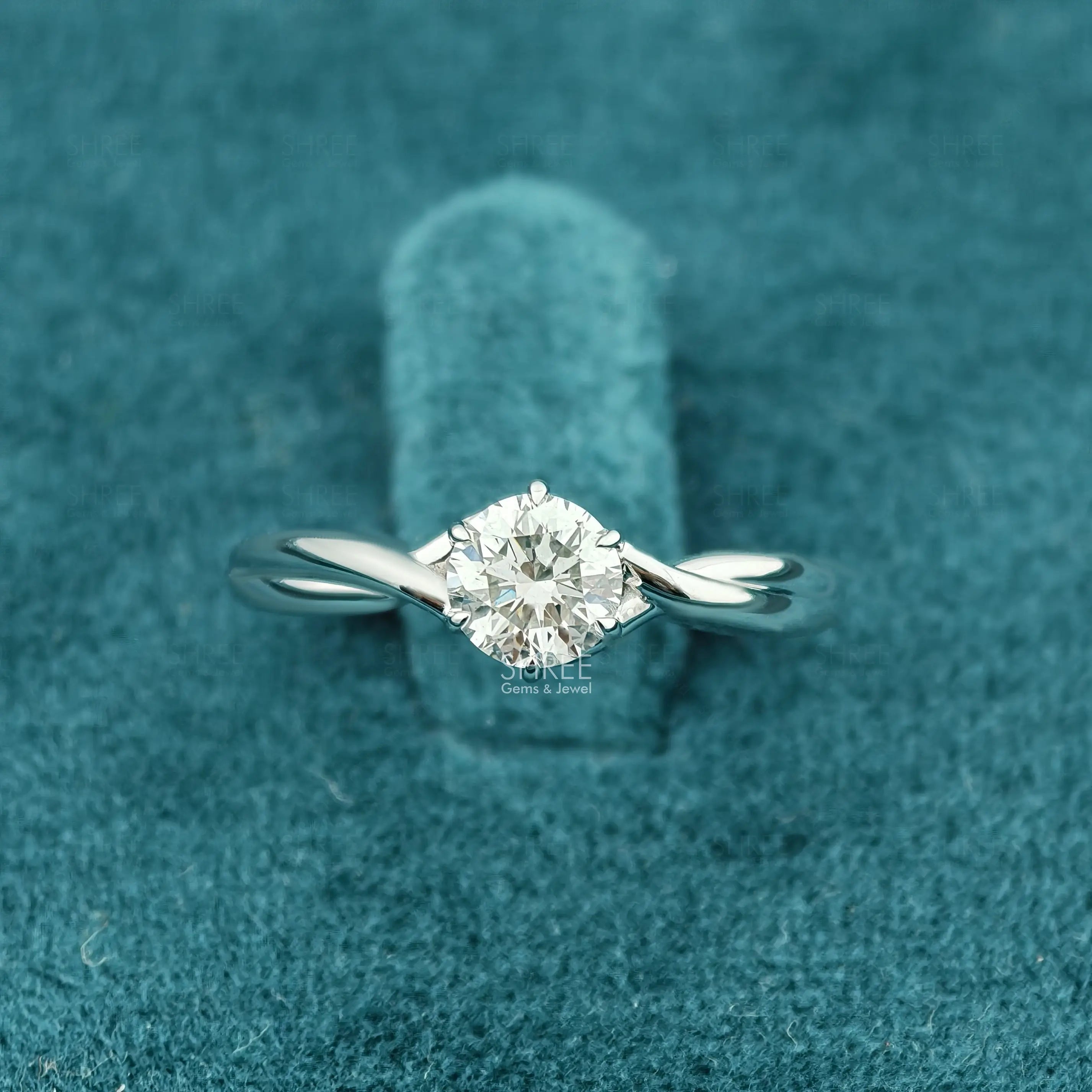 Front View of 0.50 Ct Lab Grown Diamond Promise Ring​