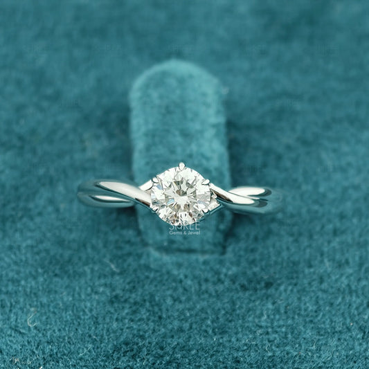 Front View of 0.50 Ct Lab Grown Diamond Promise Ring​