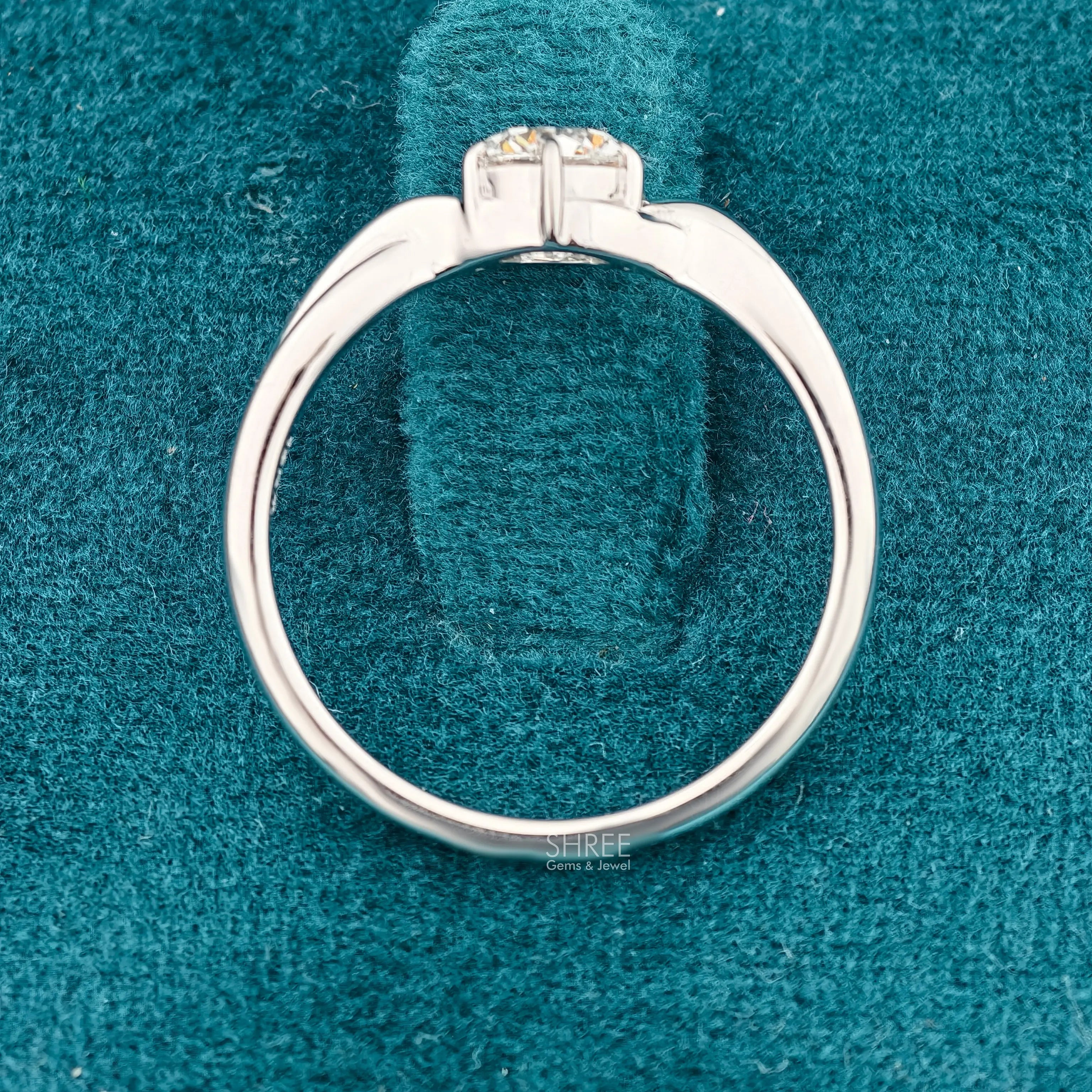 Top View of 0.50 Ct Lab Created Diamond Promise Rings​