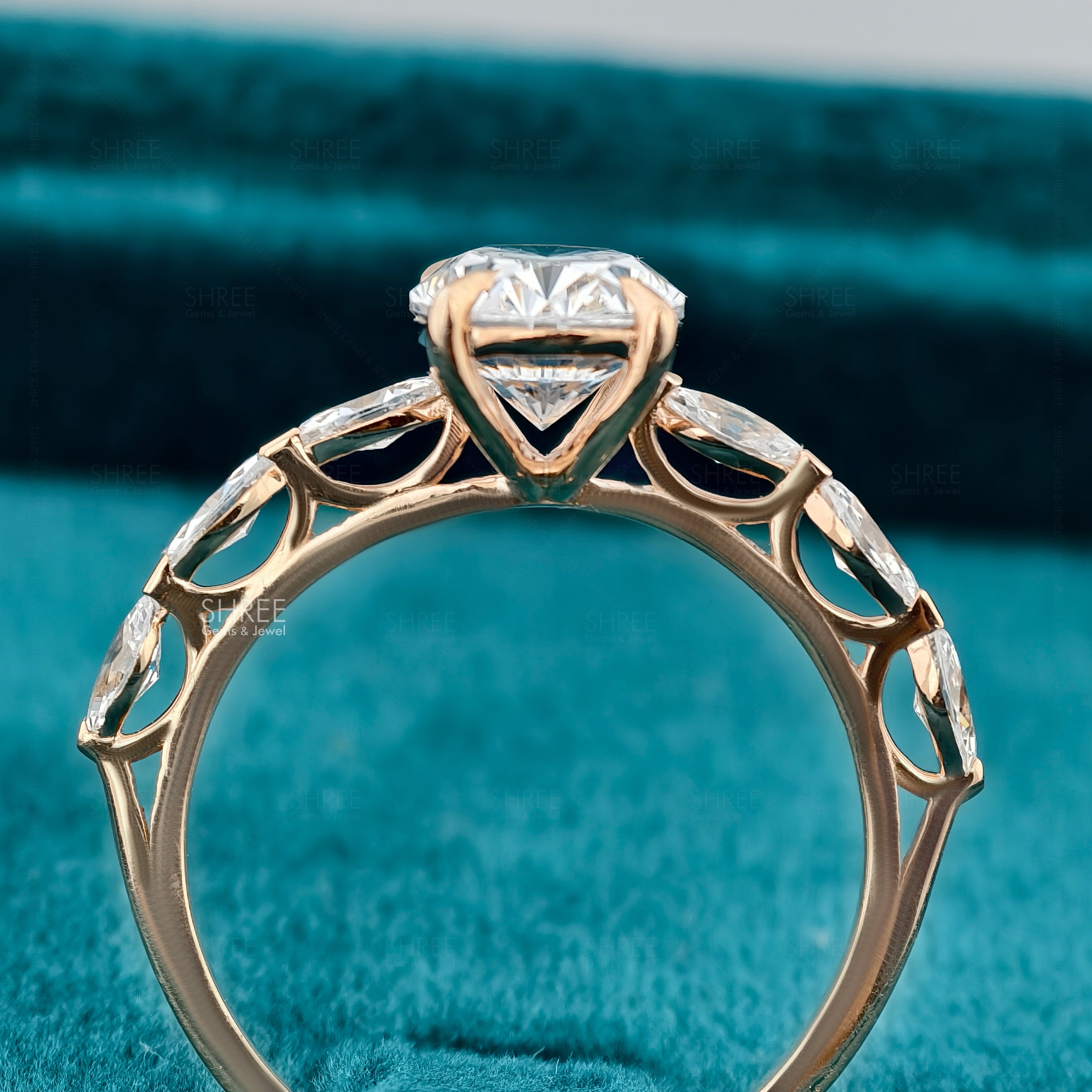 Oval & Marquise Cut Lab Grown Diamond Anniversary Ring