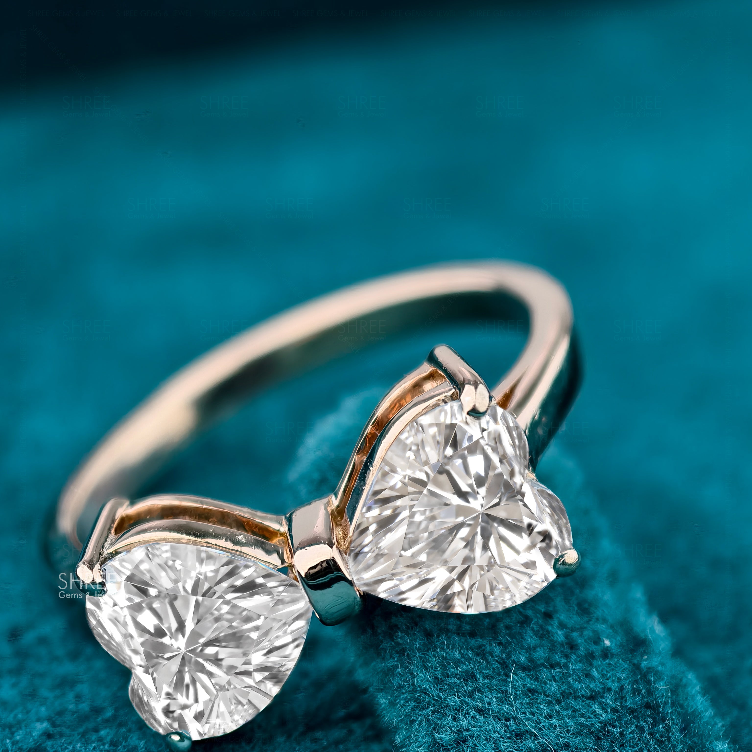 Heart Cut Lab Diamond Solitare Engagement Ring