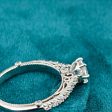 Round Cut Lab Diamond Vintage Engagement Ring