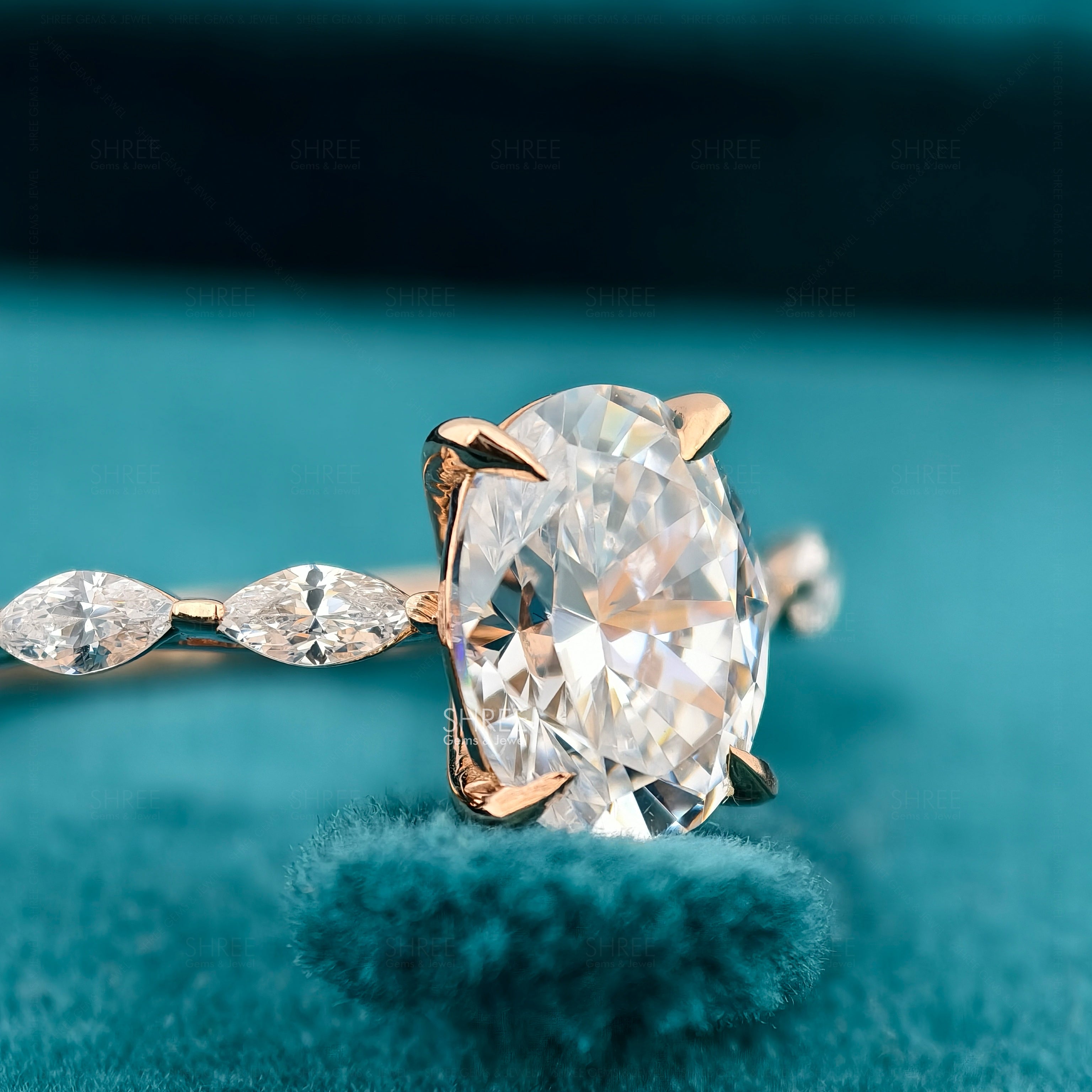 Oval & Marquise Cut Lab Grown Diamond Anniversary Ring