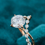 Round Shaped Lab Diamond Curved Wedding Band