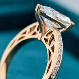 Pear Cut Lab Diamond Half Eternity Ring