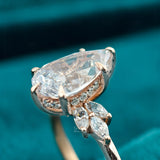 Pear Cut Lab Diamond Halo Engagement Ring