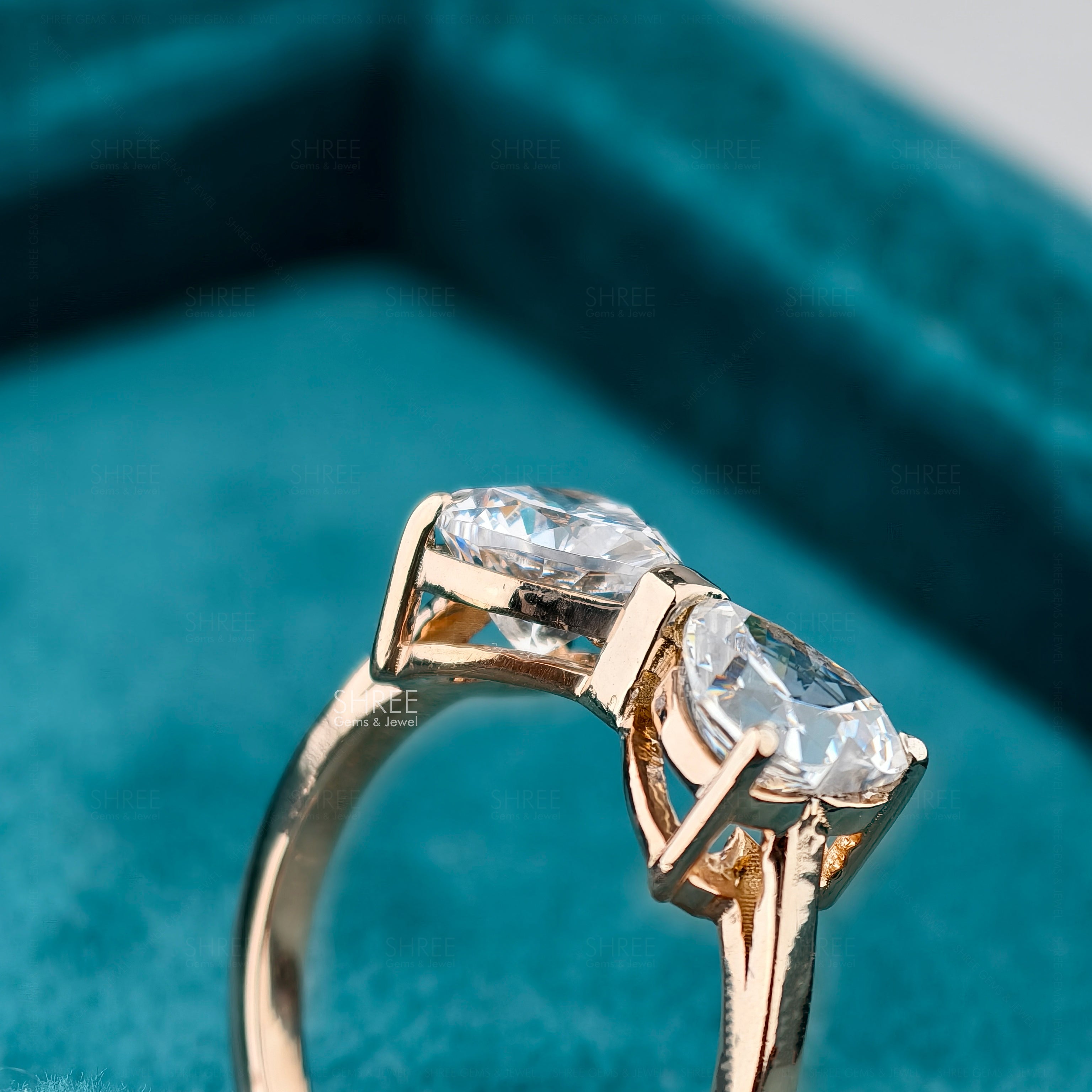 Heart Cut Lab Diamond Solitare Engagement Ring