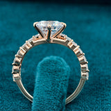 Round Shaped Lab Diamond Curved Wedding Band