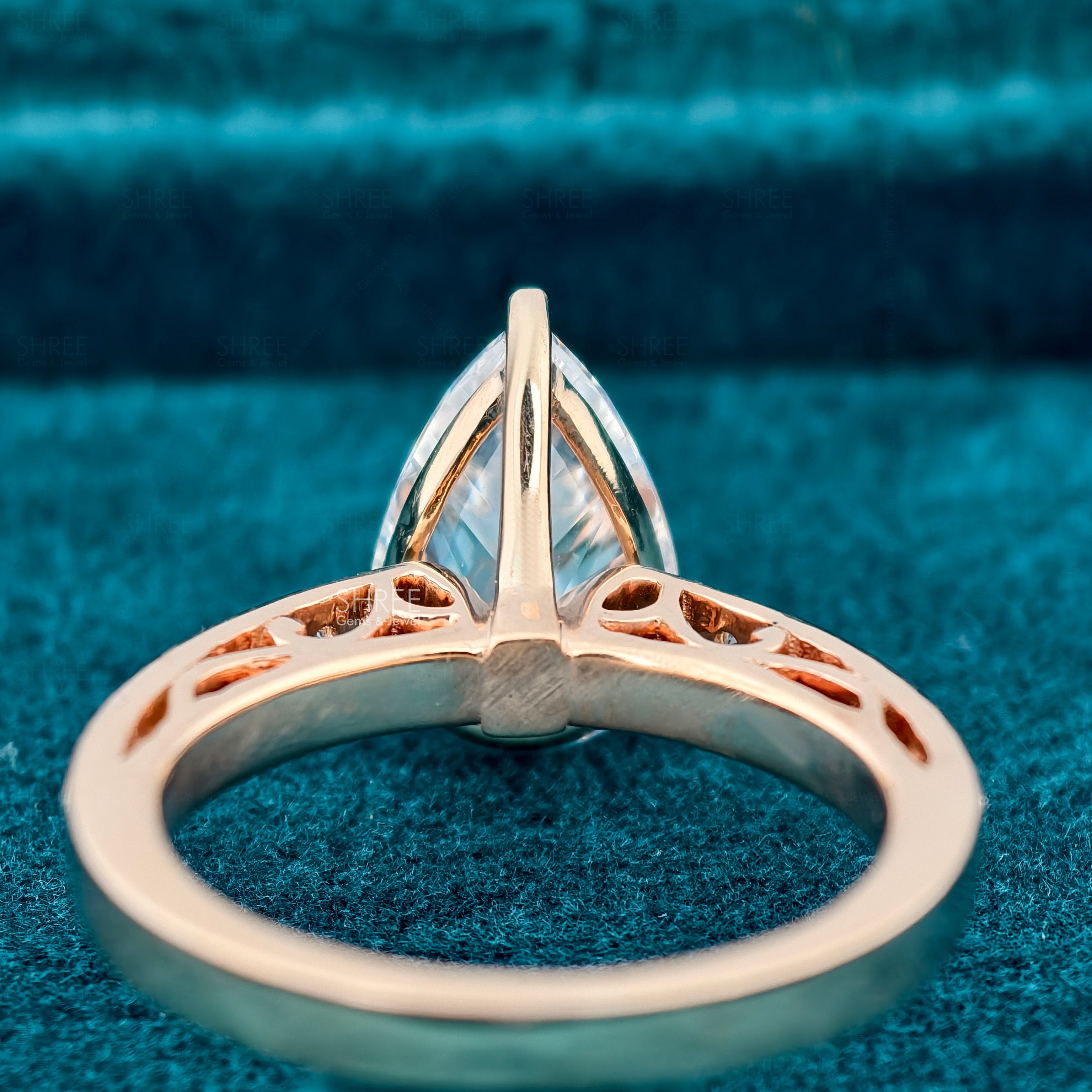 Pear Cut Lab Diamond Half Eternity Ring