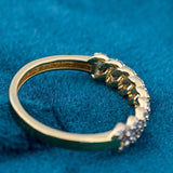 Round Cut Diamond Half Eternity Gold Wedding Band