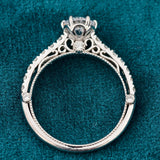 Round Cut Lab Diamond Vintage Engagement Ring