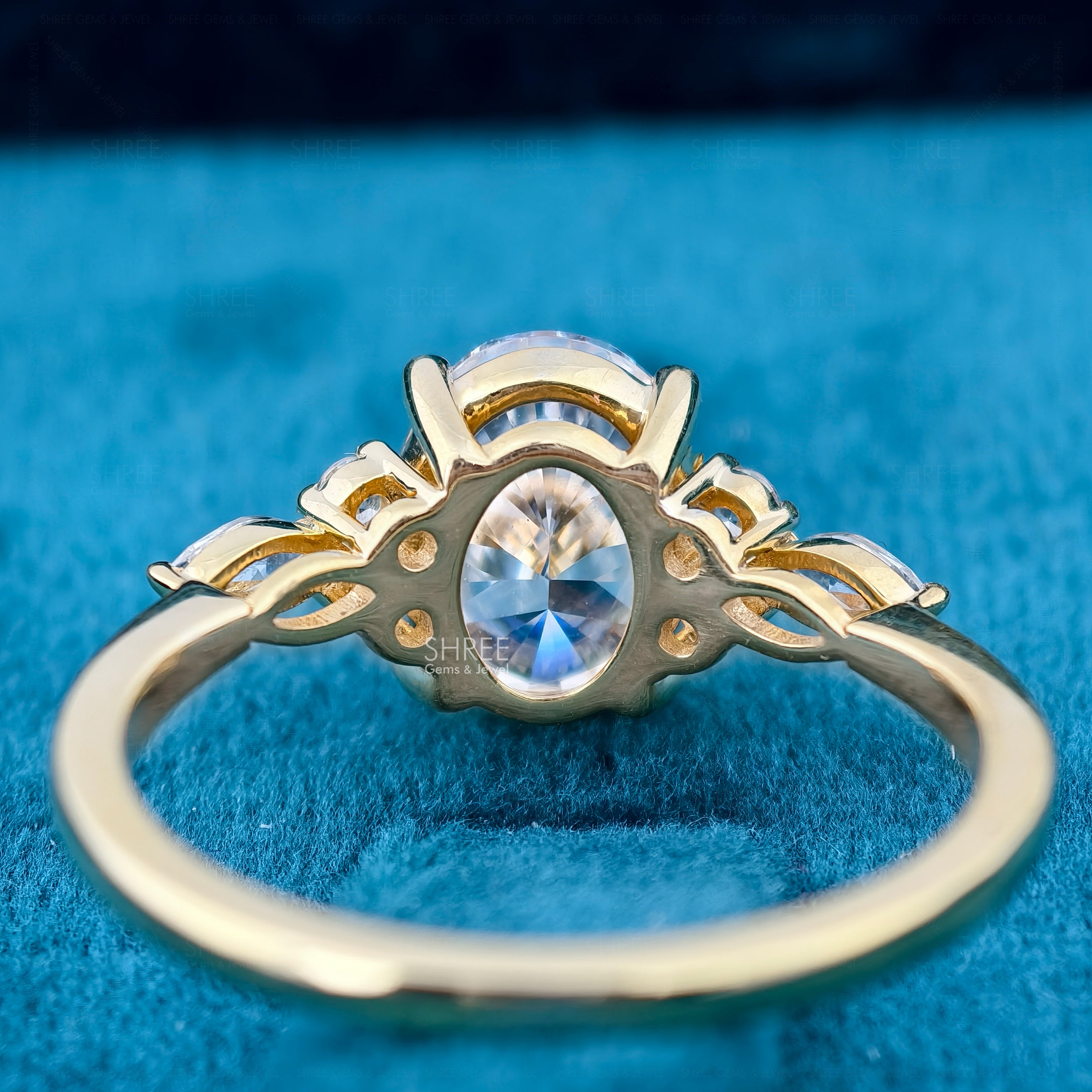 Oval Shape Lab Diamond Luxury Engagement Ring