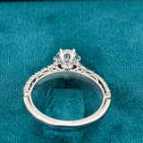 Round Cut Lab Diamond Vintage Engagement Ring