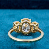 Oval Cut Lab Diamond Three Stone Engagement Ring For Women