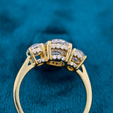 Oval Cut Lab Diamond Three Stone Engagement Ring For Women