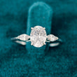 Oval Cut Lab Diamond Three Stone Classic Engagement Ring