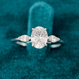 Oval Cut Lab Diamond Three Stone Classic Engagement Ring
