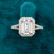 Front View of Emerald Cut Lab Grown Diamond Engagement Rings​