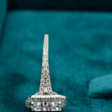 Bottom Side View of Lab Created Diamond Halo Engagement Rings​
