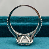 Full Bottom View of 1.50 Ct Emerald Cut Lab Grown Diamond Halo Ring​
