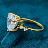 Side view of 1.50 Ct Heart Shaped Five Stone Diamond Ring