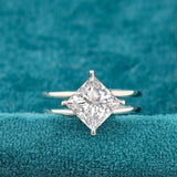 Front View of 1.50 Ct Halo Princess Cut Engagement Ring​
