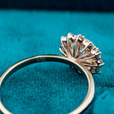 Seting view of 1.5 Carat Flower Halo Diamond Engagement Ring