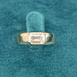 Front View of 1.5 Ct Emerald Cut Solitaire Mens Bezel Ring