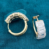 metal view of diamond hoops earrings​
