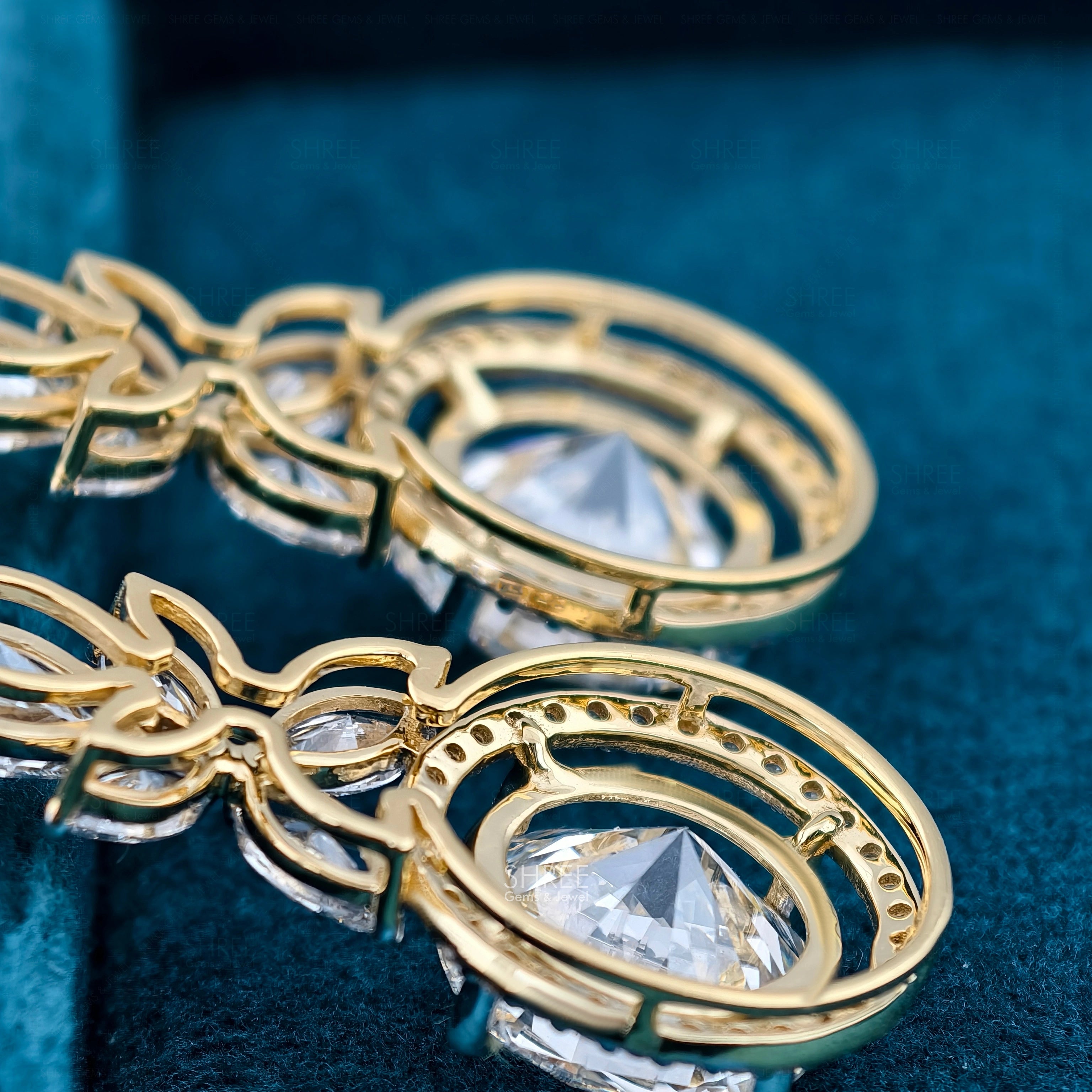 Back View Of 10 Carat Lab Grown Diamond Drop Earrings