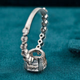 Round Shape Lab Grown Diamond Hidden Halo Engagement Ring