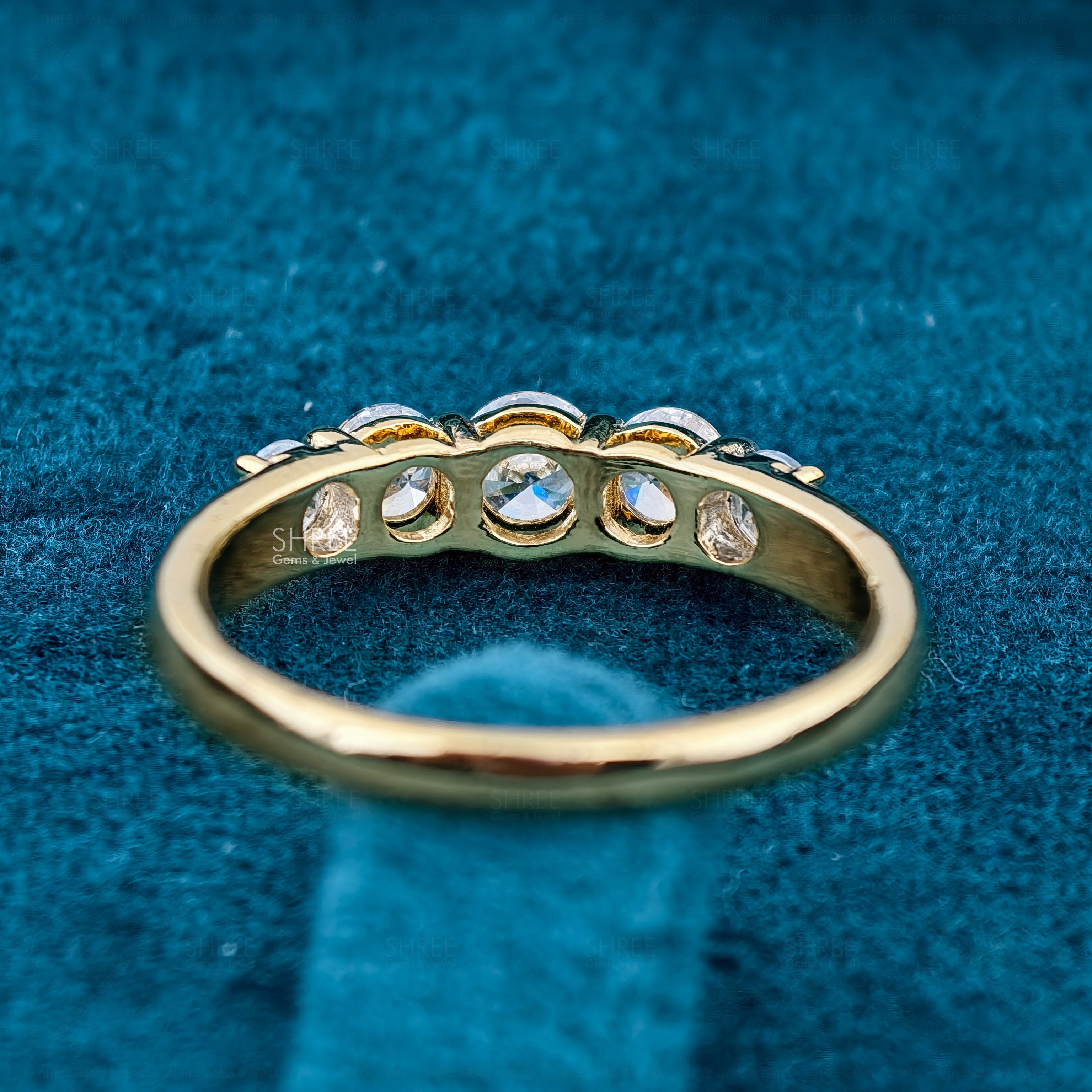 Round Cut Lab Diamond Five Stone Anniversary Ring