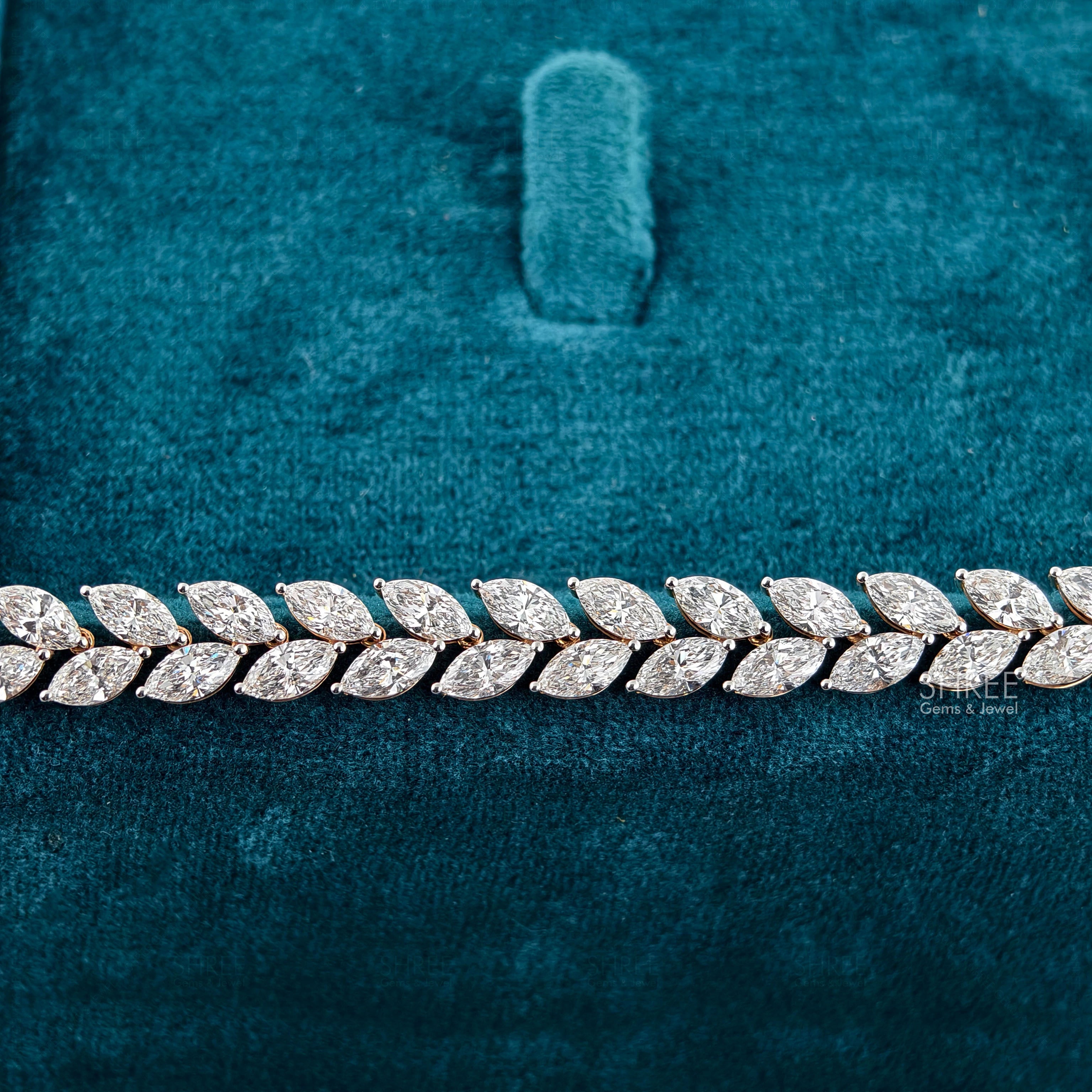 front view of marquise tennis bracelet​
