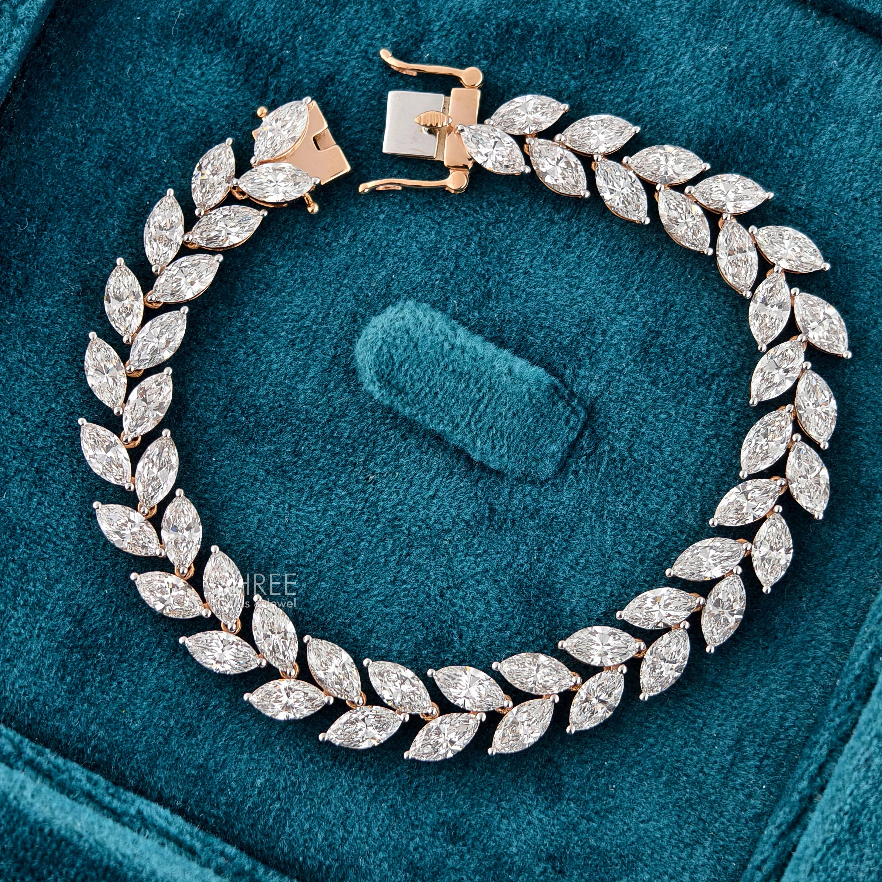 full view of marquise diamond bracelet​
