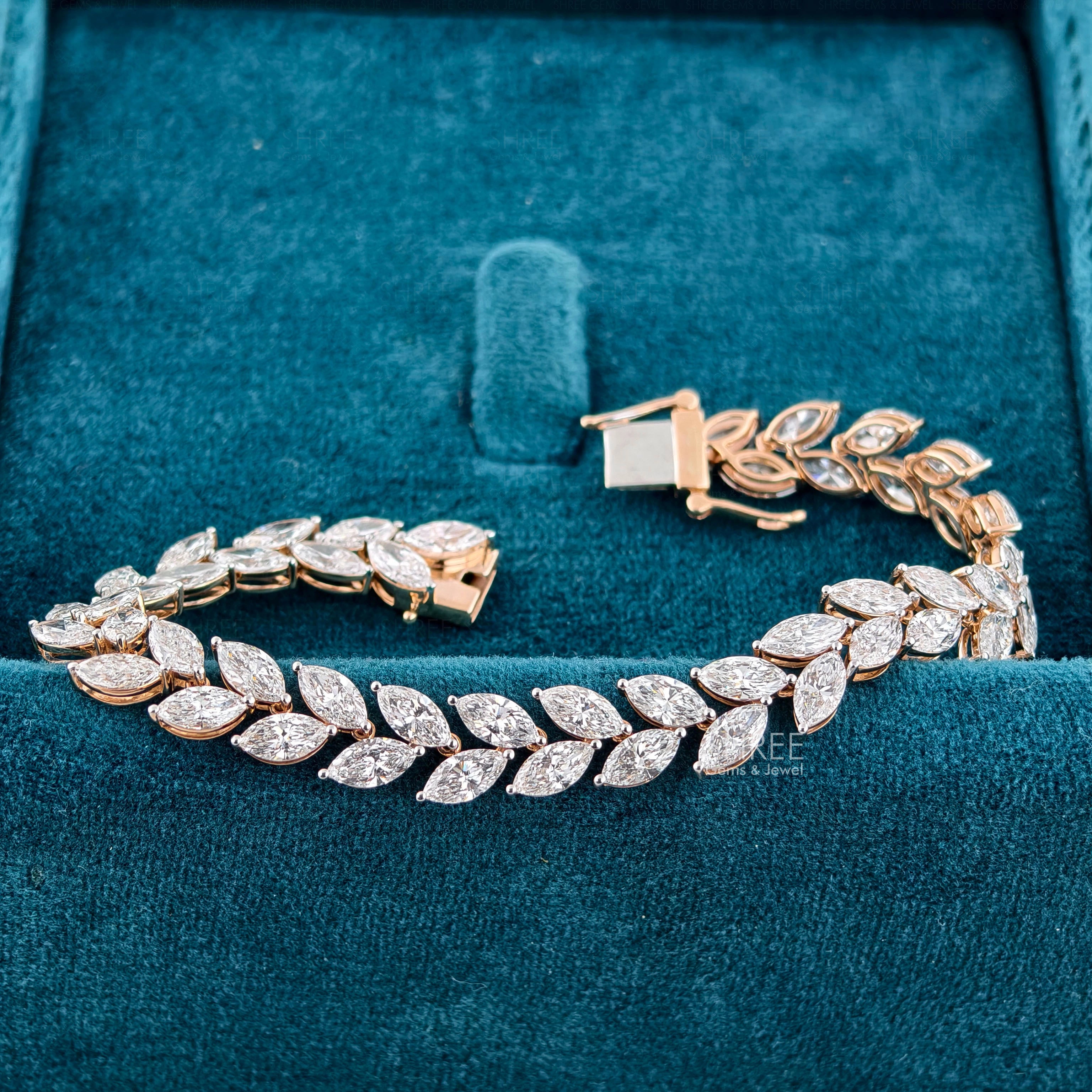 zoom view of marquise diamond tennis bracelet
